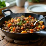 Beef and Veggie Skillet - A 3 ingredient ground beef recipe